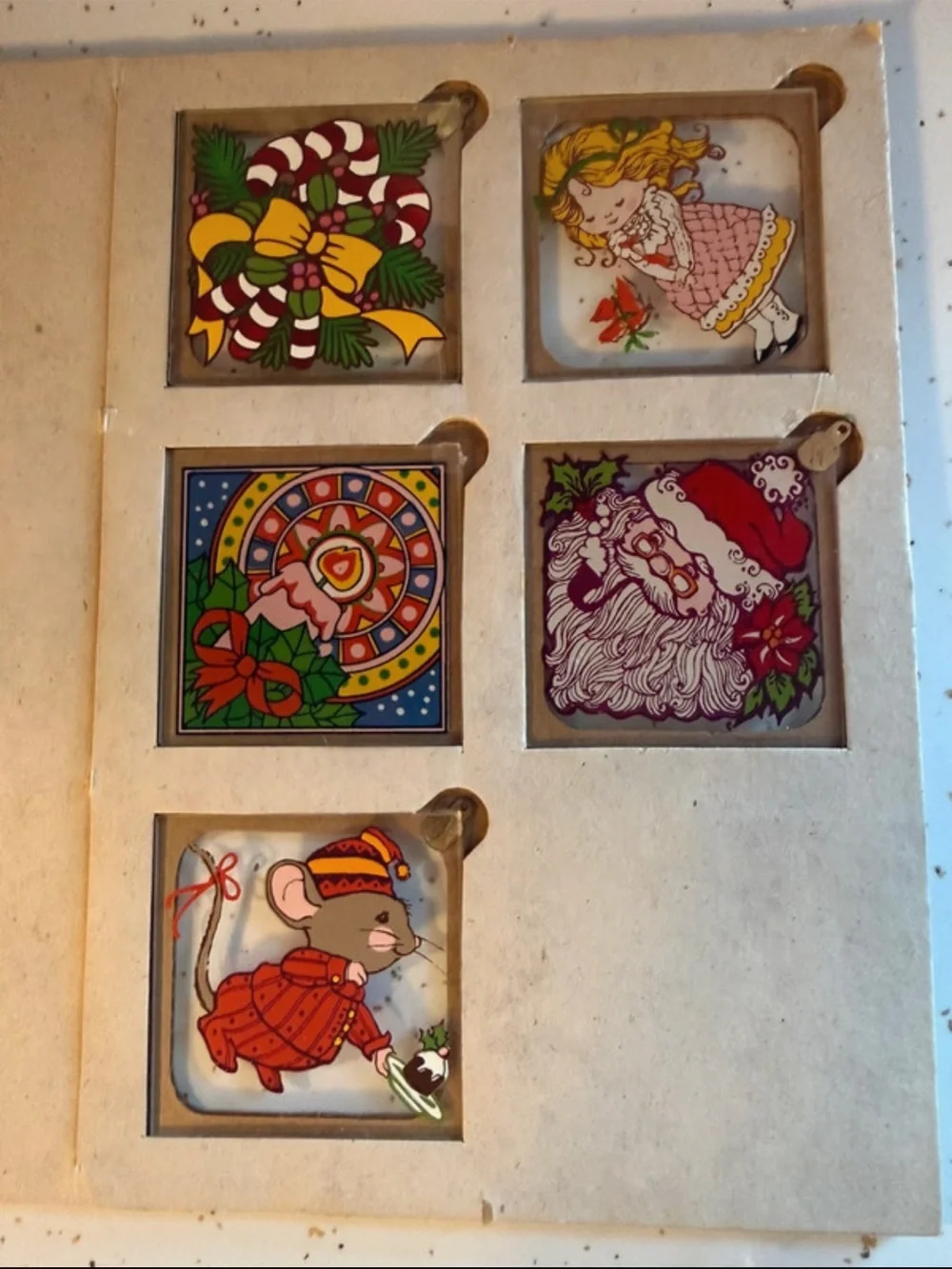 Vintage 1980 Current Inc Glass Christmas Ornaments Set of 5 Code 6737